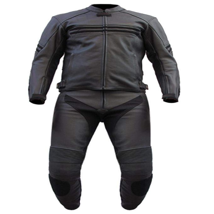 LEATHERAY Men's Fashion Real Leather Motorbike Racing Suite Black,XS-5XL