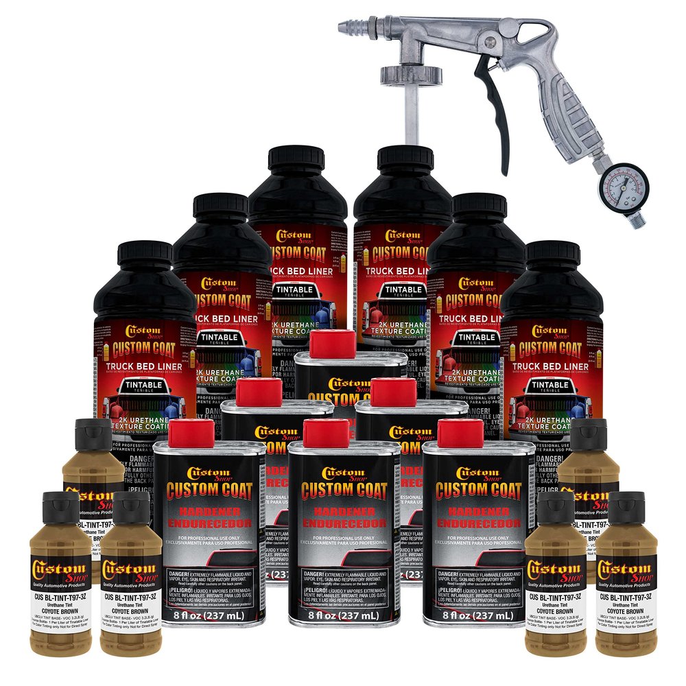 Custom Coat Coyote Brown Spray-On Urethane Truck Bed Liner Kit, 1.5 Gallons