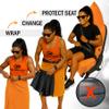 Orange Mud Transition & Seat Wrap V2.0 Car Seat Cover, Changing Kilt & Multipurpose Towel Sweat-Proof, Quick-Dry, Secure Wrap for Athletes, Runners, Cyclists Orange view 3