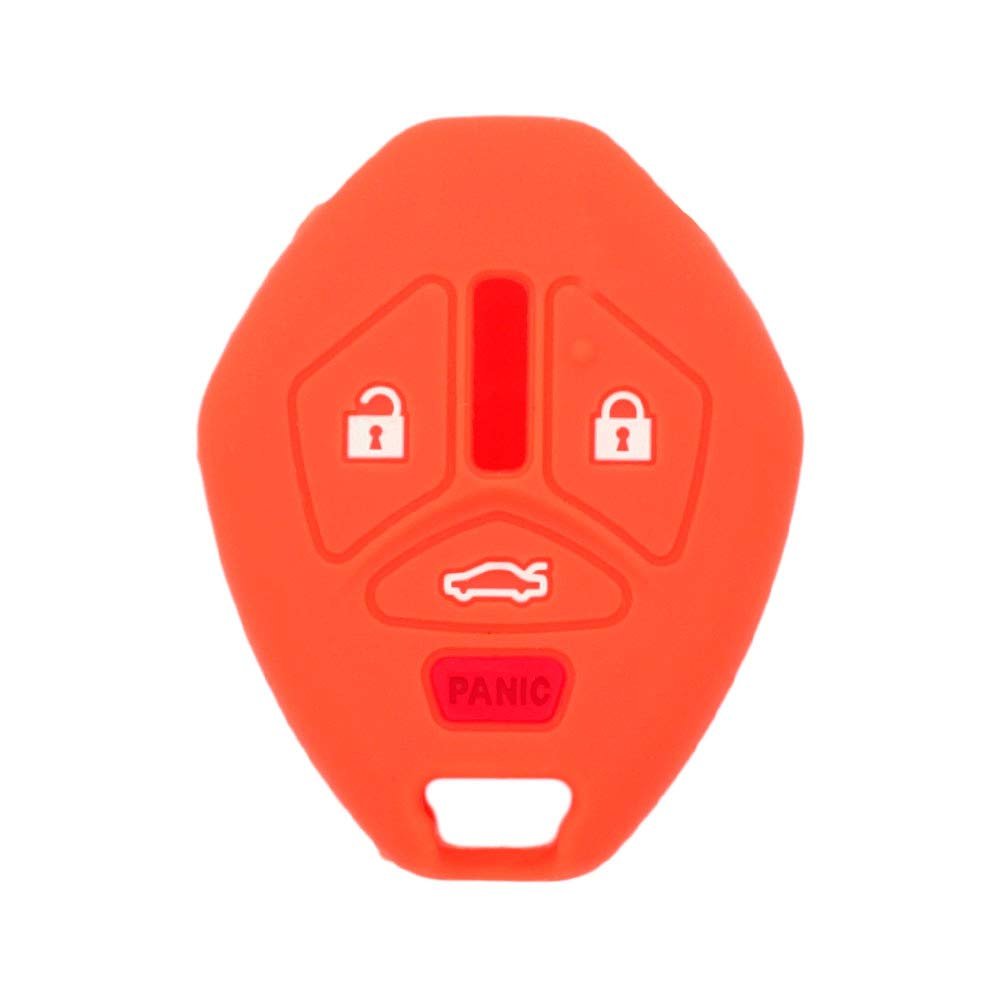 SEGADEN Silicone Cover Protector Case Holder Skin Jacket Compatible with Mitsubishi 4 Button Remote Key Fob CV4522 Orange