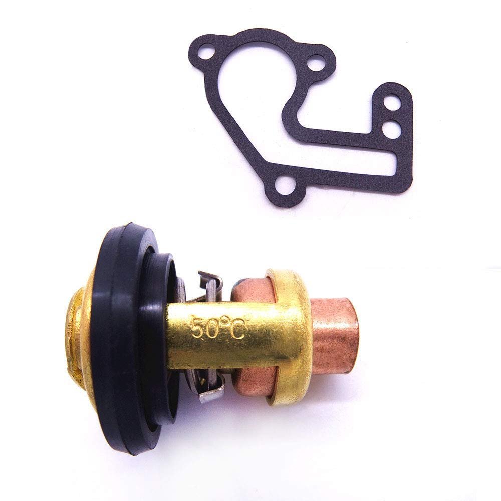 SouthMarine Boat Engine 6E5-12411-00 6E5-12411-02 Thermostat and 682-12414-A1 Gasket for Yamaha 9.9hp 15hp 2-Stroke E9.9B E15B 9.9C Outboard Motor