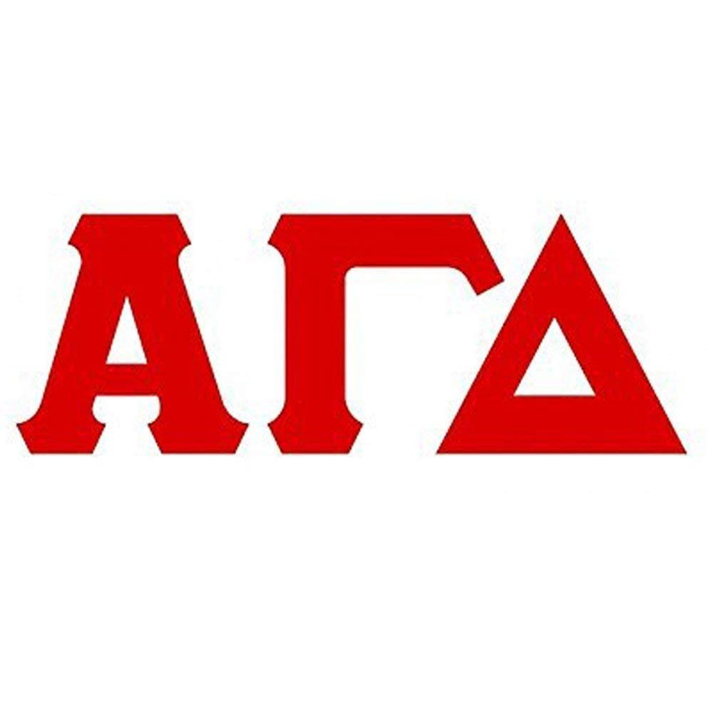 Alpha Gamma Delta Big Greek Letter Window Sticker Decal 8 Inches Red