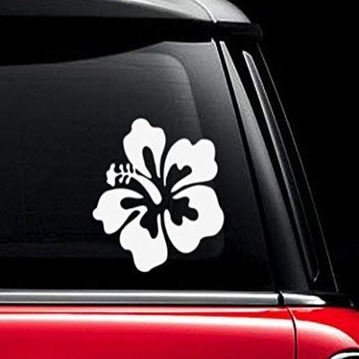 Hibiscus Hawaii Aloha Tropical - Vinyl Decal - Car Phone Helmet Bumper Sticker Decal