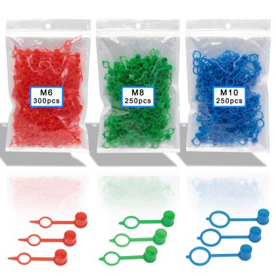 Boeray 800pcs M6 M8 M10 Polyethylene Plastic Oil Grease Gun Zerk Fitting Dust Cover Cap Cover Assortment Kits,Red Blue Green