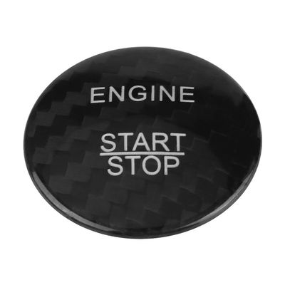 KIMISS Carbon Fiber Keyless Engine Start Stop Push Button Cover Trim for A B C GLC GLA CLA ML GL Class(Black)