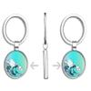HJ Media Ocean Wave Colorful Pretty Metal Round Metal Key Chain Keychain Ring view 2