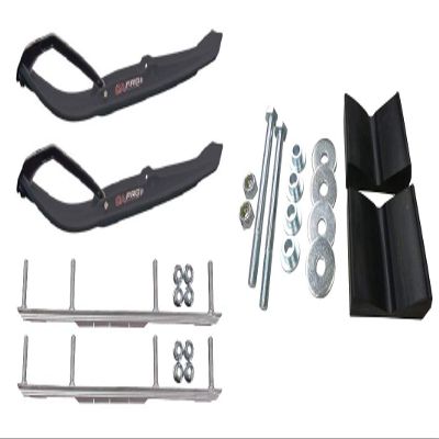 C&A Pro Black MTX Snowmobile Skis w/ 6" Shaper Bars Complete Kit 2016+ Ski-Doo w/o T.S. Adjustable (excl. Summit)