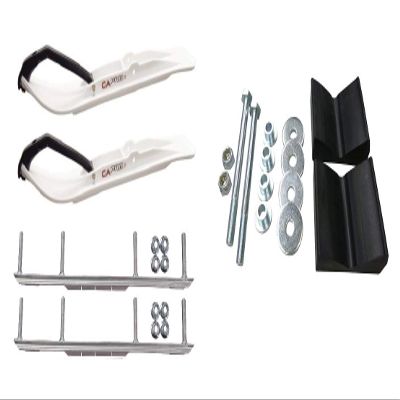 C&A Pro White XT Snowmobile Skis w/ 6" Shaper Bars Complete Kit 2016+ Ski-Doo w/o T.S. Adjustable (excl. Summit)