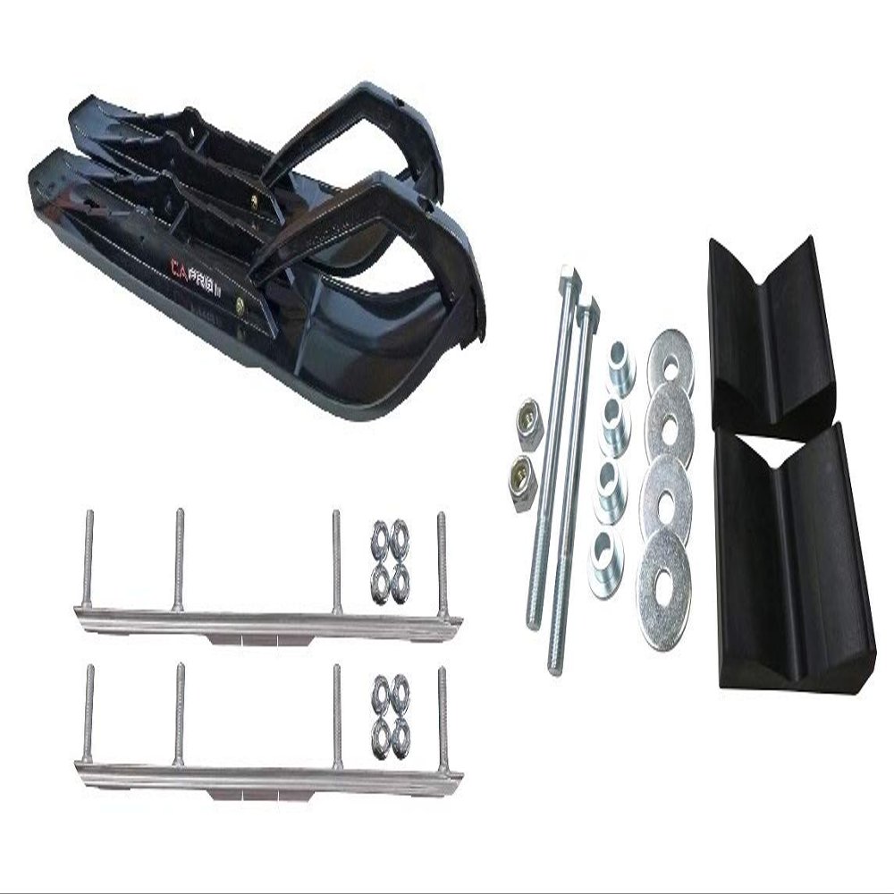 C&A Pro Black XCS Snowmobile Skis w/ 4.5" Shaper Bars Complete Kit 2016+ Ski-Doo w/o T.S. Adjustable (excl. Summit)