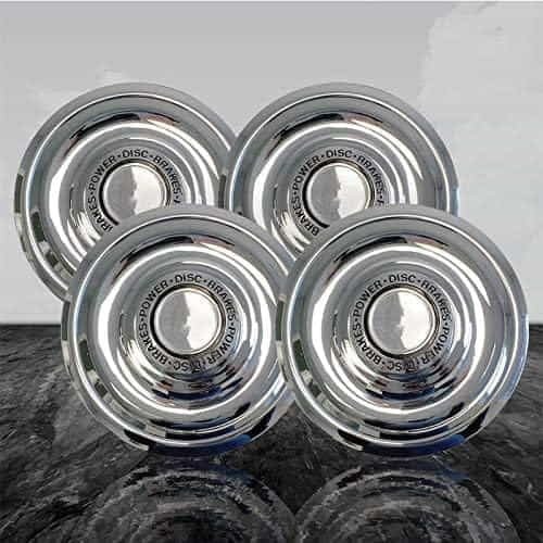 Set of 4 Chrome Silver w/Gray Closed Center Caps for Chevy Corvette 69-82