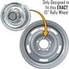 Set of 4 Chrome Silver w/Gray Closed Center Caps for Chevy Corvette 69-82 view 2