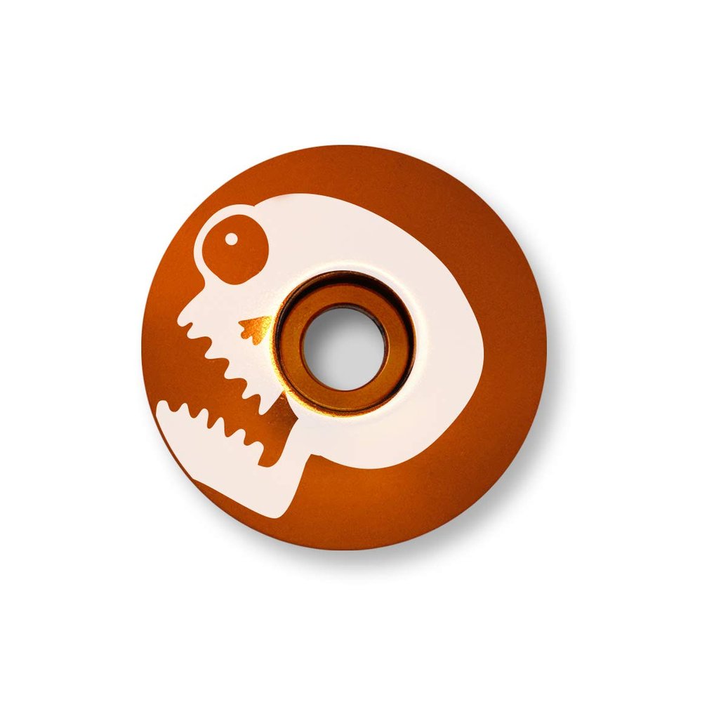 KustomCaps Talking Skull 1 1/8" Bicycle Headset Cap (Orange)