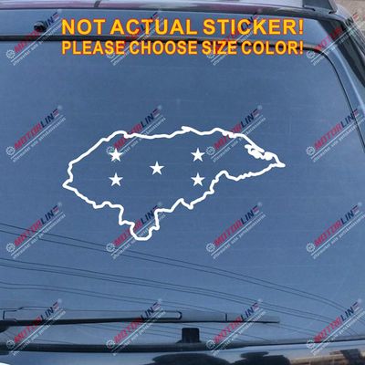 Honduras Map Outline Flag Decal Sticker Car Vinyl Pick Size Color die Cut (White, 6'' (15.2cm))