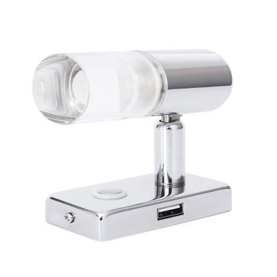 12V Reading Light LED RV Interior 2.2W with USB Port (5V/2A) Bedside, Designed for Reading, Boat, Yacht, and Caravan,Touch Switch Dimmable Warm One Pack (CH 1x A1-USB)