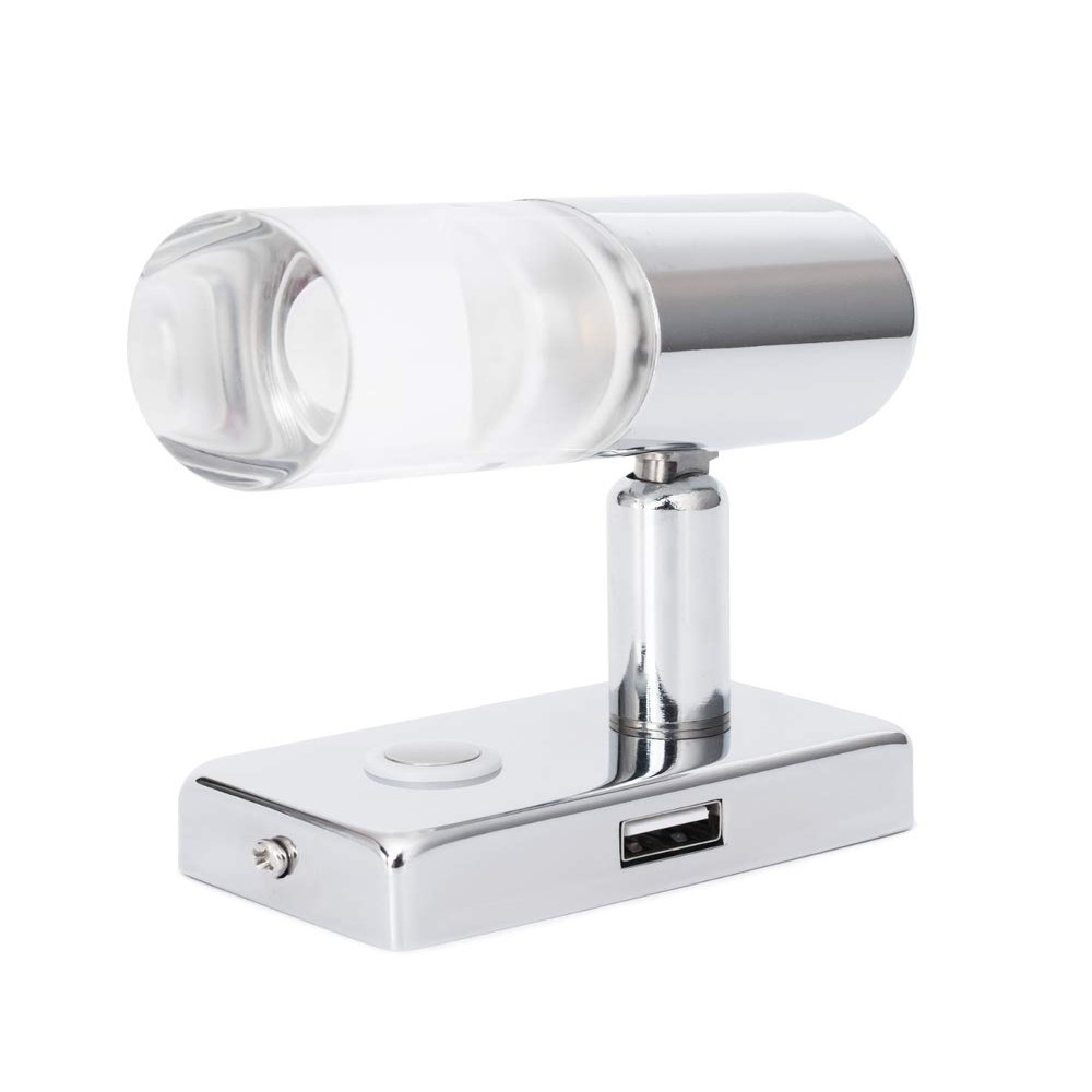 12V Reading Light LED RV Interior 2.2W with USB Port (5V/2A) Bedside, Designed for Reading, Boat, Yacht, and Caravan,Touch Switch Dimmable Warm One Pack (CH 1x A1-USB)