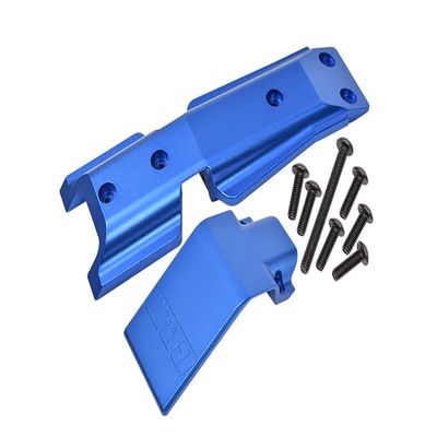 GPM For Traxxas E-Revo 2.0 VXL Brushless (86086-4) Upgrade Parts Aluminum Front Skid Plate - 2Pc Set Blue