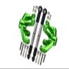 1/10 Baja Rey 4WD Desert Truck (LOS03008) Upgrade Parts Aluminum Front Knuckle Arm + Stainless Steel Adjustable Tie Rods - 18Pc Set Green view 1