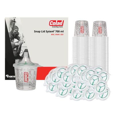 Colad Snap Lid System 700 ml 190 Micron Solvent-Resistant Paint Cup Lids for Automotive Refinishing & Body Shop Use