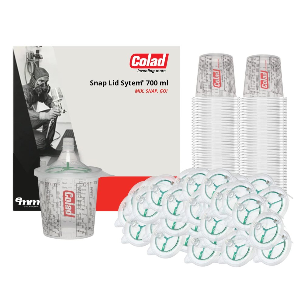 Colad Snap Lid System 700 ml 190 Micron Solvent-Resistant Paint Cup Lids for Automotive Refinishing & Body Shop Use