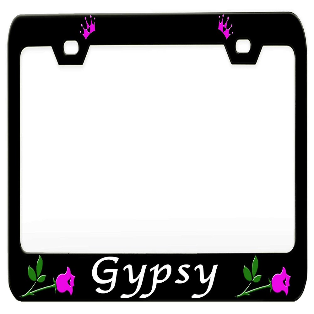 Custom Brother - Gypsy Girly Black Steel Metal License Plate Frame Auto Car SUV Tag Holder, A43