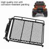 RC Car Roof Rack, Middle Size Roof Rack Luggage Carrier with 4 Round LED Lights for Axial SCX10 1/10 RC Crawler Car(4 White Light Color) view 3