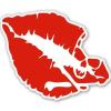 Carframes18 Skull Crossbones Red Lips Vinyl Sticker Bumper Sticker Decal view 1