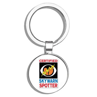 HJ Media Skywarn Certified Storm Spotter Metal Round Metal Key Chain Keychain Ring