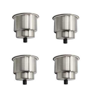 4pcs Stainless Steel Cup Drink Holder with Drain Marine Boat RV Camper Universal Drinks Holders for Marine Yacht Truck RV