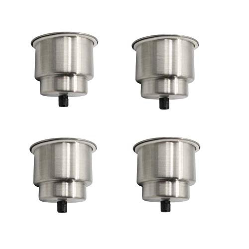 4pcs Stainless Steel Cup Drink Holder with Drain Marine Boat RV Camper Universal Drinks Holders for Marine Yacht Truck RV