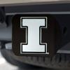 University of Illinois Illini NCAA Black Metal Hitch Cover by FANMATS - Unique 3D Chrome Team Logo Molded Design Easy Installation on Truck, SUV, Car, or ATV - Ideal Gift for Student/Alumni/Fan view 2
