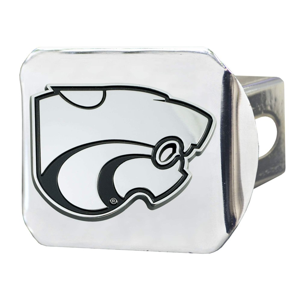 FANMATS 25050 Kansas State Wildcats Chrome Metal Hitch Cover with Chrome Metal 3D Emblem