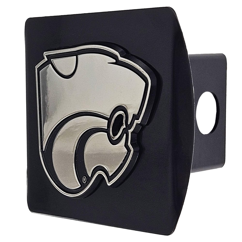 FANMATS 25695 Kansas State Wildcats Black Metal Hitch Cover with Metal Chrome 3D Emblem