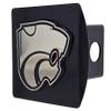 FANMATS 25695 Kansas State Wildcats Black Metal Hitch Cover with Metal Chrome 3D Emblem view 1