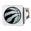 FANMATS 25125 Toronto Raptors Chrome Metal Hitch Cover with Chrome Metal 3D Emblem view 1