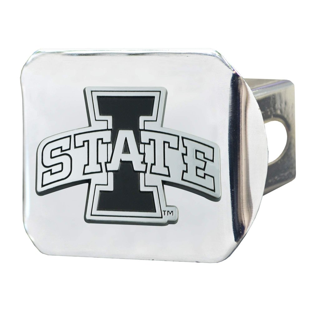 FANMATS 25040 Iowa State Cyclones Chrome Metal Hitch Cover with Chrome Metal 3D Emblem