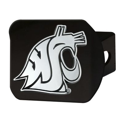 FANMATS 22850 Washington State Cougars Black Metal Hitch Cover with Metal Chrome 3D Emblem