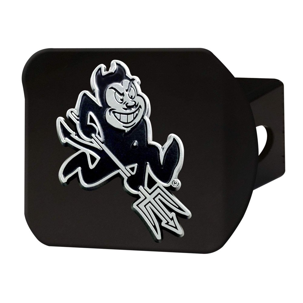 FANMATS 25694 Arizona State Sun Devils Black Metal Hitch Cover with Metal Chrome 3D Emblem