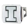 University of Illinois Illini NCAA Chrome Metal Hitch Cover by FANMATS - Unique 3D Chrome Team Logo Molded Design Easy Installation on Truck, SUV, Car, or ATV - Ideal Gift for Student/Alumni/Fan view 1