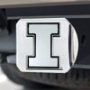 University of Illinois Illini NCAA Chrome Metal Hitch Cover by FANMATS - Unique 3D Chrome Team Logo Molded Design Easy Installation on Truck, SUV, Car, or ATV - Ideal Gift for Student/Alumni/Fan view 2