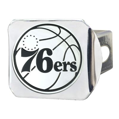 FANMATS 25080 Philadelphia 76ers Chrome Metal Hitch Cover with Chrome Metal 3D Emblem