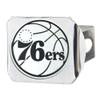 FANMATS 25080 Philadelphia 76ers Chrome Metal Hitch Cover with Chrome Metal 3D Emblem view 1