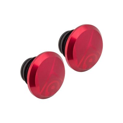 Origin8 Alloy Road Push-in Bar End Plugs (Anodized Red, 30mm)