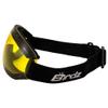 Birdz Eyewear Thrush Sport Snowboarding Skydiving Motorcycle Riding Goggles Adjustable Strap Black Frame with Yellow Lens view 3