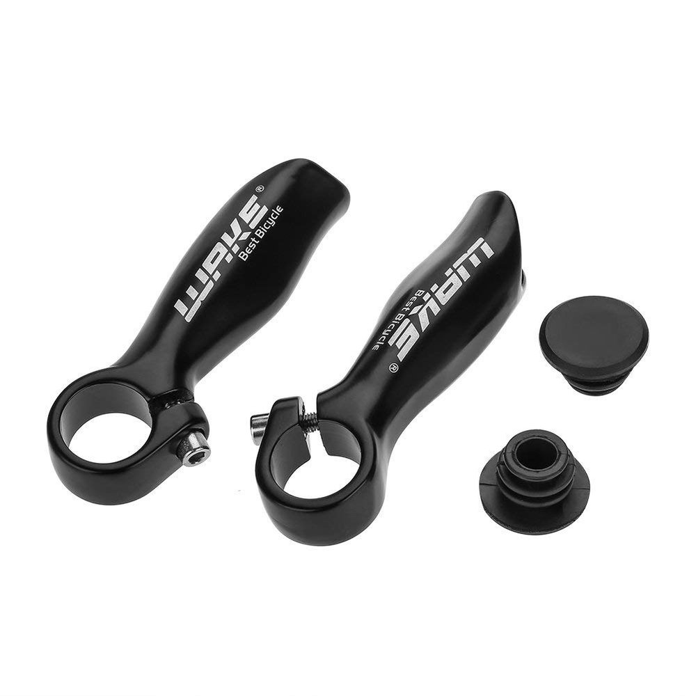 GOTOTOP 1 Pair Mountain Handlebar Ends Aluminum Alloy Handlebar Ends with Stoppers for Most Road DIY Ergonomic Design Cycling Accessories,Black 4.3