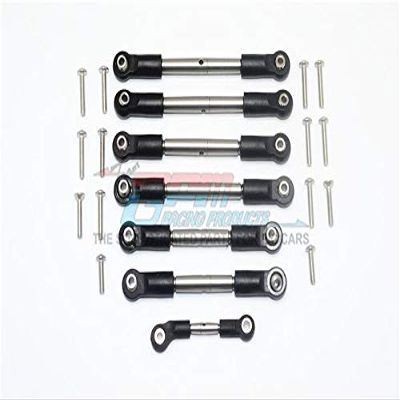 GPM For Traxxas Rustler 4X4 VXL (67076-4) Upgrade Parts Stainless Steel Thickened Tie Rods - 7Pc Set Original Color