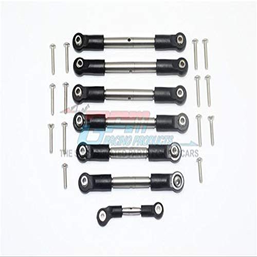 GPM For Traxxas Rustler 4X4 VXL (67076-4) Upgrade Parts Stainless Steel Thickened Tie Rods - 7Pc Set Original Color