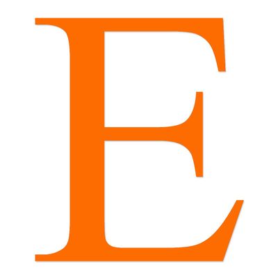 Applicable Pun Epsilon Greek Letter E - Vinyl Decal for Outdoor Use on Cars, ATV, Boats, Windows and More - Orange 10 Inches Tall