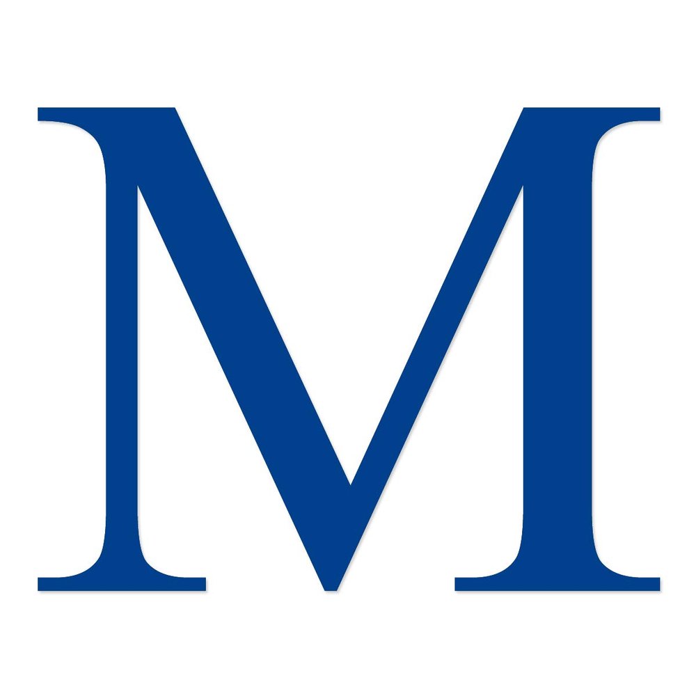 Applicable Pun Mu Greek Letter M - Vinyl Decal for Outdoor Use on Cars, ATV, Boats, Windows and More - Blue 10 Inches Tall