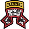 1st Battalion 75th (RGT) Ranger Airborne Decal 2 Pack 3.8" view 1