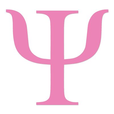 Applicable Pun Psi Greek Letter - Vinyl Decal for Outdoor Use on Cars, ATV, Boats, Windows and More - Light Pink 9 Inches Tall
